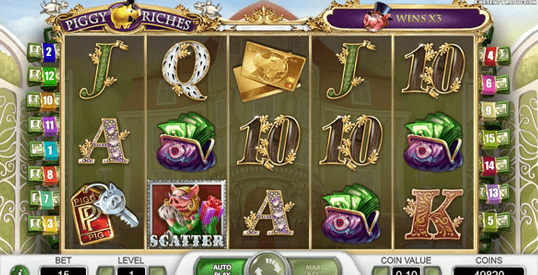 Piggy Riches slot game with scatter symbols